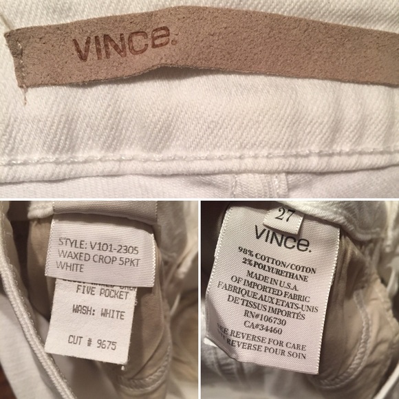 Vince White Waxed Cropped 5 Pocket Jeans - Picture 8 of 8